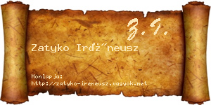 Zatyko Iréneusz névjegykártya